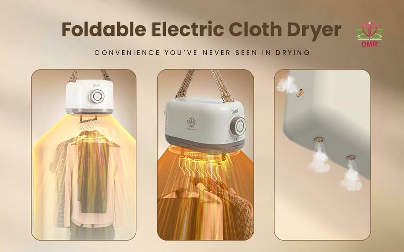 DMR-KW-06 Foldable Electric Cloth Dryer suitable for 6-7 cloths (such as Under Garments, Jeans, T shirts, Towels) - Hot Air drying with constant heating (Comes with 1 year free spare supply warranty) - Image 3