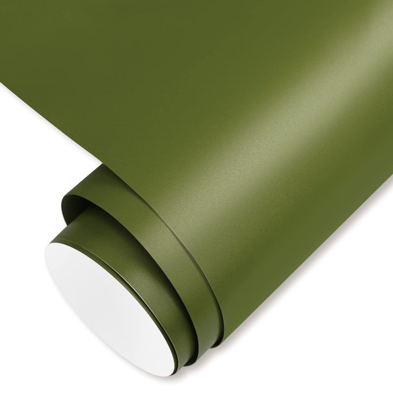 Gatichetta Self Adhesive Vinyl Craft Permanent Vinyl Roll 12 x 10ft for Cricut Silhouette  CameoMatte Olive Green