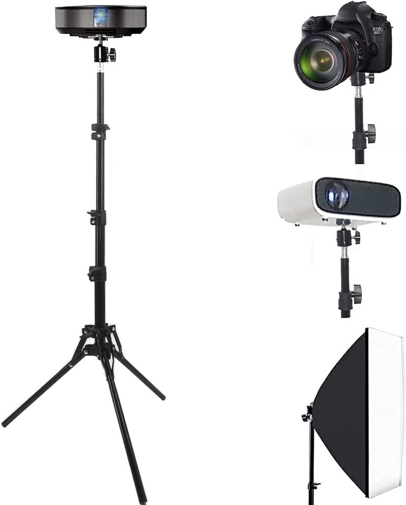 Coret Mini Projector Stand, Portable Camera Holder with 360 Rotatable Head, Adjustable Height 26-60in - Image 1