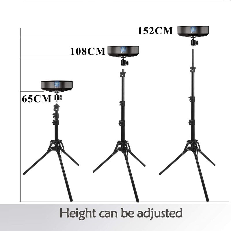Coret Mini Projector Stand, Portable Camera Holder with 360 Rotatable Head, Adjustable Height 26-60in - Image 2