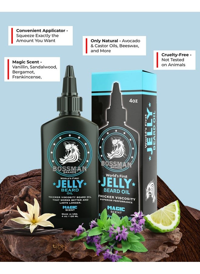 bossman - Beard Oil Jelly (4Oz) - Beard Growth Softener, Moisturizer Lotion Gel With Natural Ingredients - Beard Growing Product (Magic Scent) - Image 1