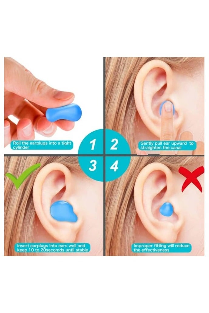 traditious 12 PCS Reusable Silicone Wax Ear Plugs – 32dB Noise Cancelling Soft Earbuds for Swimming, Sleeping, Hearing Protection, Travel & Concerts – With Durable Carry Case - Image 4