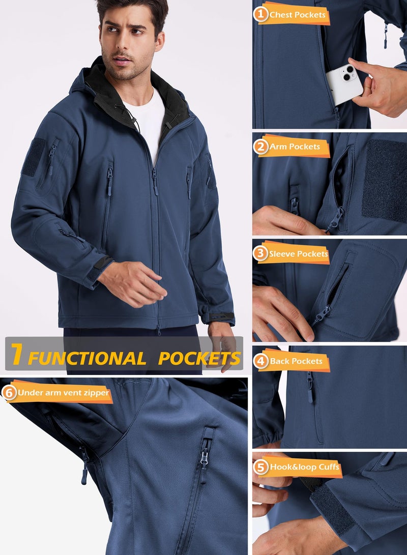 ReFire Gear Men's Army Special Ops Military Tactical Jacket Softshell Fleece Hooded Outdoor Coat - Image 5