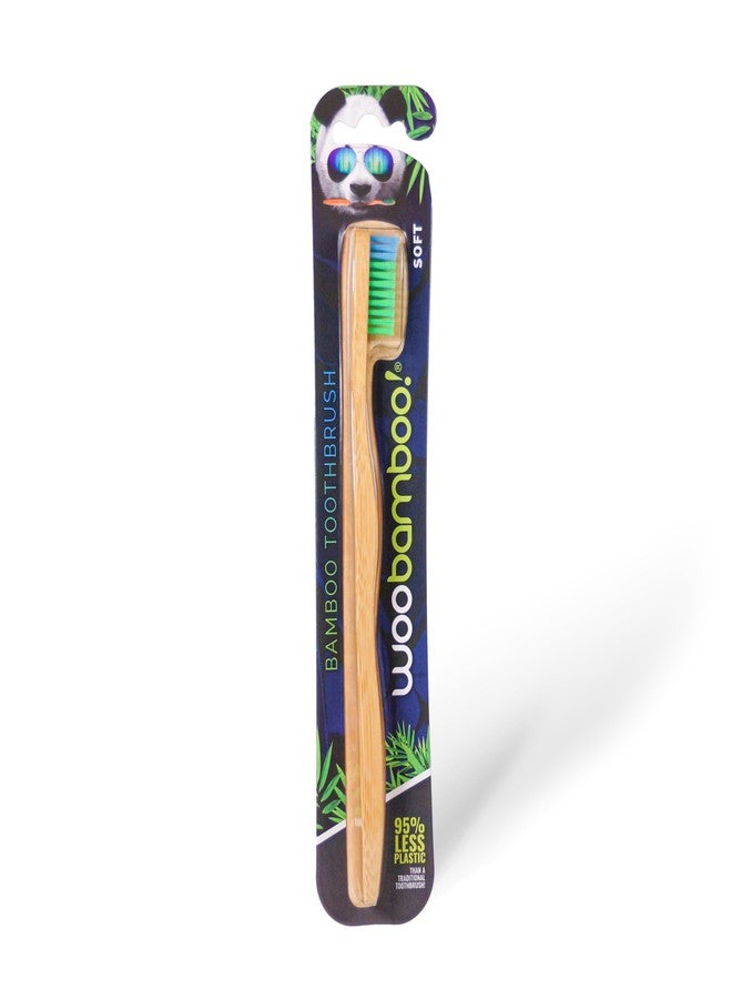Woobamboo! Adult Soft Bamboo Toothbrush, Sustainable, Biodegradable handle, Dental-Grade Bristles, Plastic Negative (Pack of 1) - Image 1