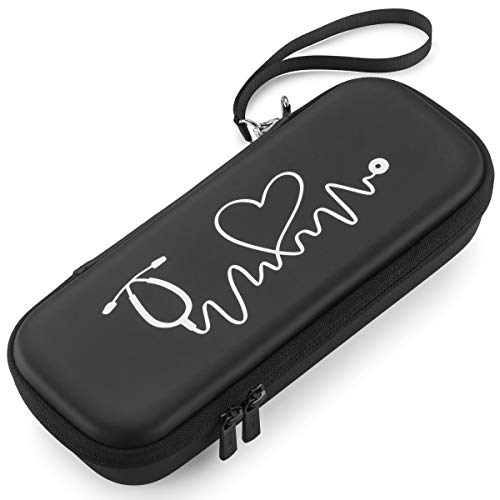 Caseling Hard Stethoscope Case for 3M Littman Classic III, Lightweight II S.E, Cardiology IV, MDF Acoustica - Nurse ID Slot and Pockets for EMT Accessories, Medical Scissors, LED Penlights, Black - Image 1