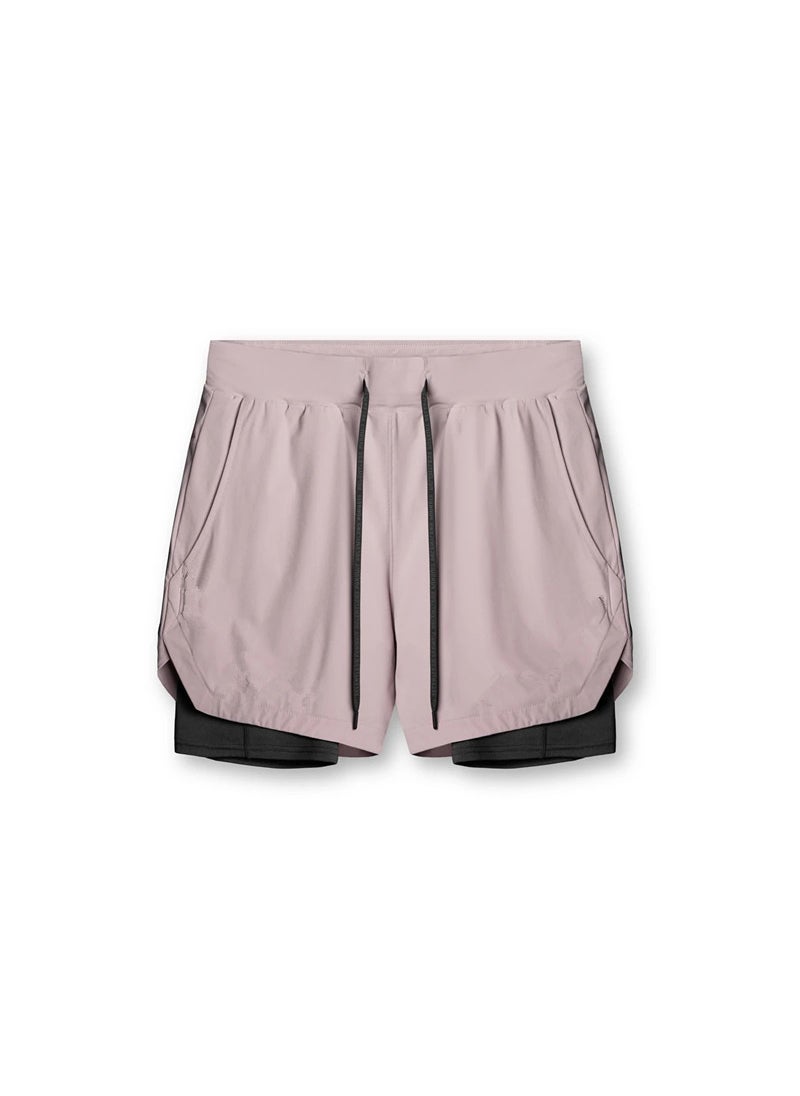 2022 foreign trade new summer trendy sports shorts mens outdoor running training pants breathable double-layer shorts men Light khaki  - Image 4