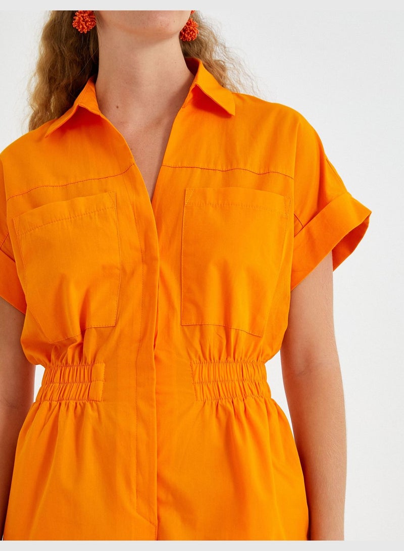 KOTON Shorts Jumpsuit Short Sleeve Pocket Cotton - Image 5