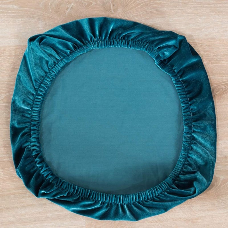 klarako Stretch Velvet Dining Room Chair Seat Cover Slipcovers Wedding Party Decor  Dark Blue - Image 5