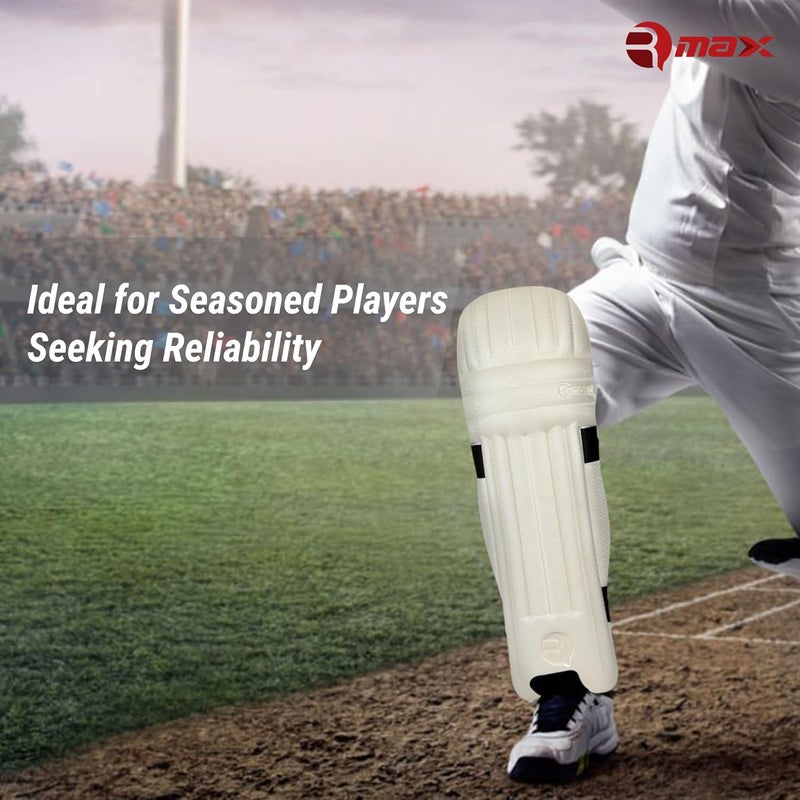 RMAX حماية الساق للعبة الكريكيت بحجم كامل، أبيض - Image 4