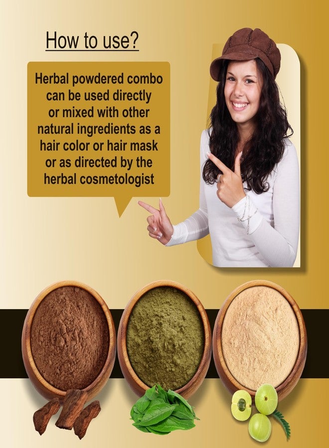 IYUSH Herbal Ayurveda Amla Powder with Katha Powder for Hair and Herbal Henna Powder for Hair Colour - 300gm | Natural Hair Colour | Hair Volume Powder | Hair Mask for Dry and Frizzy Hair | 100gm each - Image 5