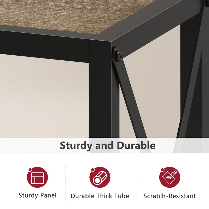Tajsoon Console Table 41.8â€, 2-Tier Industrial entryway Table, Narrow Sofa Table with Shelves, Entrance Table for Entryway, Hallway, Living Room, Foyer, Corridor, Office, Grey & Black - Image 5