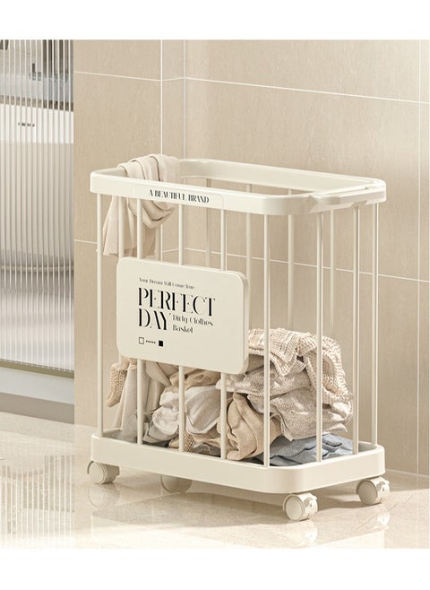 Large Capacity Basket Yoga Storage Basket With Pulley Movable Dirty Clothes Basket