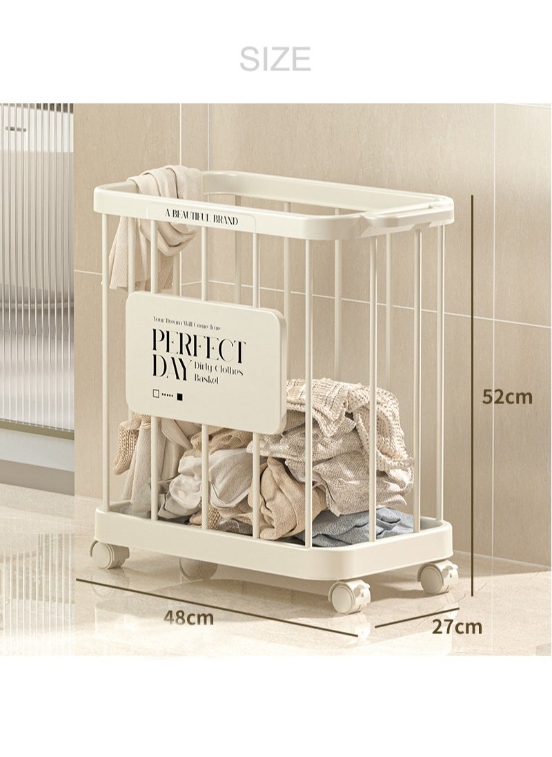 Generic - Large Capacity Basket Yoga Storage Basket With Pulley Movable Dirty Clothes Basket - Image 1