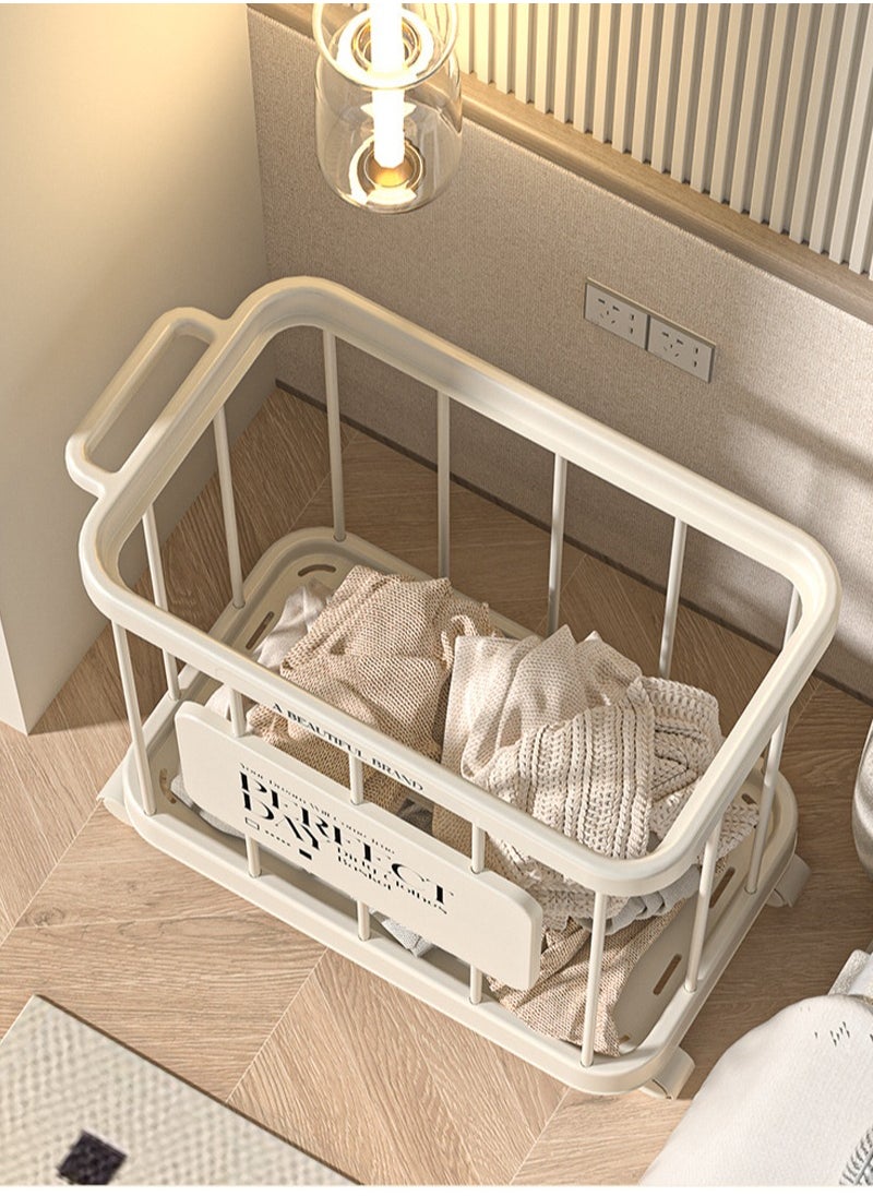 Generic - Large Capacity Basket Yoga Storage Basket With Pulley Movable Dirty Clothes Basket - Image 1