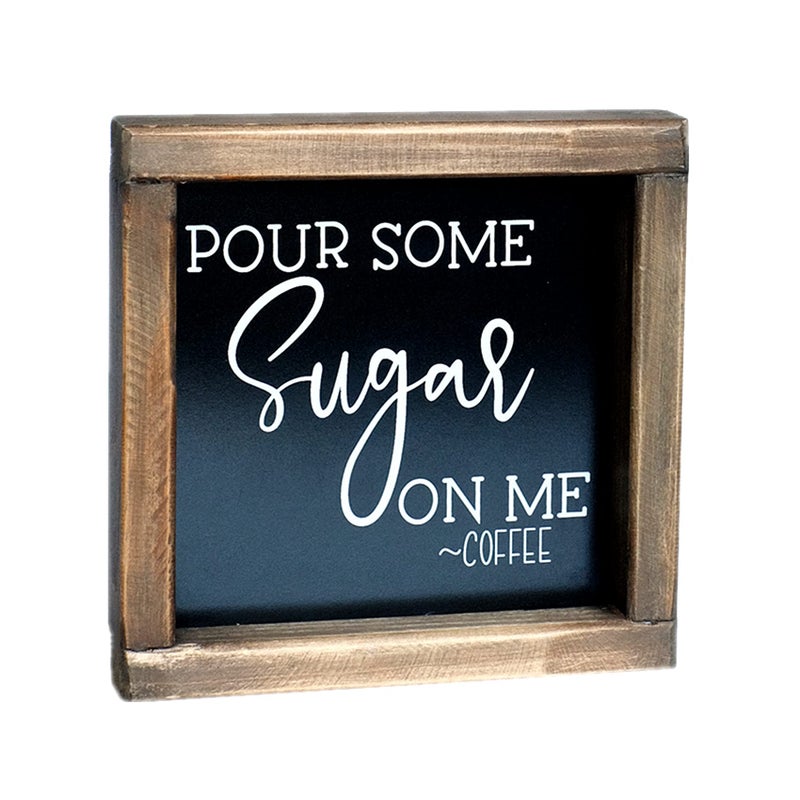 SIMPLY ANI ببساطة ، صب بعض السكر على علامات Me-Coffee لـ Coffee Bar Farmhouse Bar Decor - Image 1