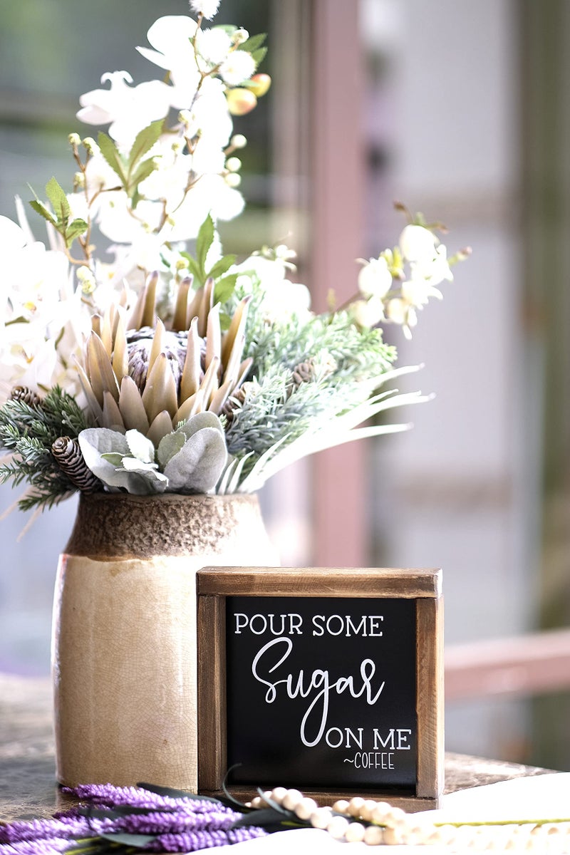 SIMPLY ANI ببساطة ، صب بعض السكر على علامات Me-Coffee لـ Coffee Bar Farmhouse Bar Decor - Image 2