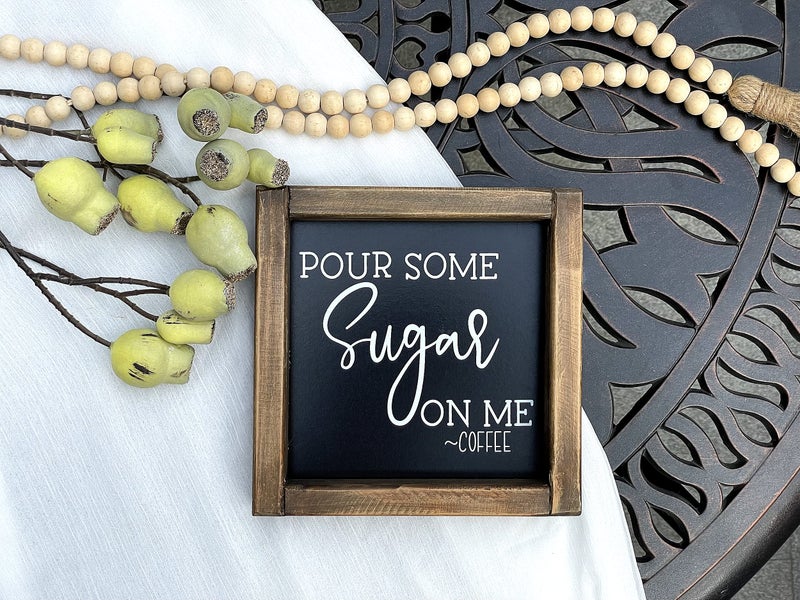 SIMPLY ANI ببساطة ، صب بعض السكر على علامات Me-Coffee لـ Coffee Bar Farmhouse Bar Decor - Image 3
