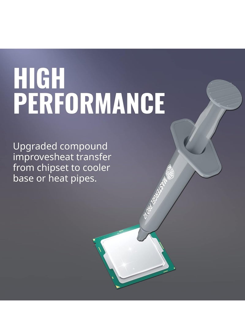 كولر ماستر مركب ماستر جل برو في 2 من كولر ماستر، مركب حراري عالي الاداء مع موصلية عالية لوحدة المعالجة المركزية-كارت الشاشة، وات بالمتر كلفن=9متر، مصمم لمبردات وحدة المعالجة المركزية وكارت الشاشة، 4-Pin - Image 4