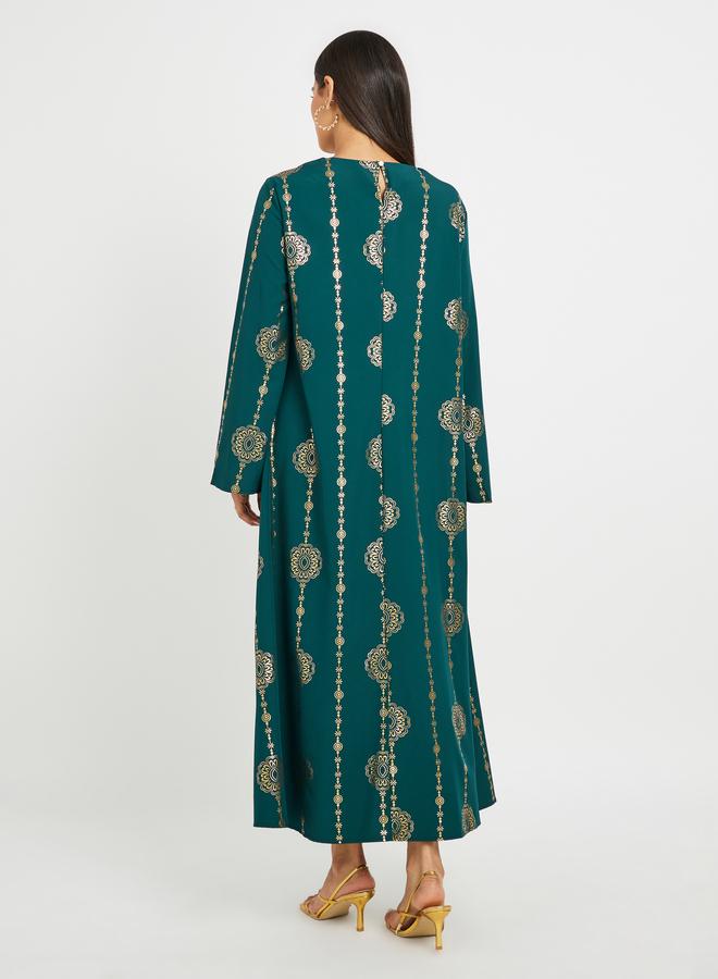 تايك تو جلابية طويلة بأكمام مطبوعة ودانتيل - Image 5