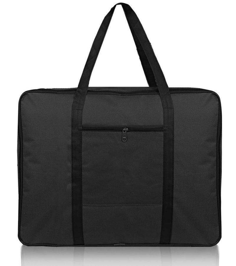Kuber Industries Kuber Industries Large Lightweight Foldable Multipurpose Storage bag Cloth Organiser Travel Bag With Zippered Closure And Handle BlackHS43KUBMART26680 - Image 1