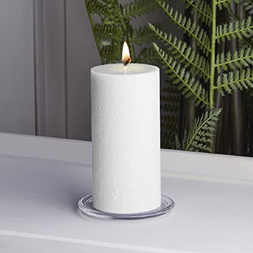 Root Candles Unscented Pillar Candles Beeswax Enhanced Textured Timberline™ Pillar Candle, 3 x 6-Inch, White - Image 2