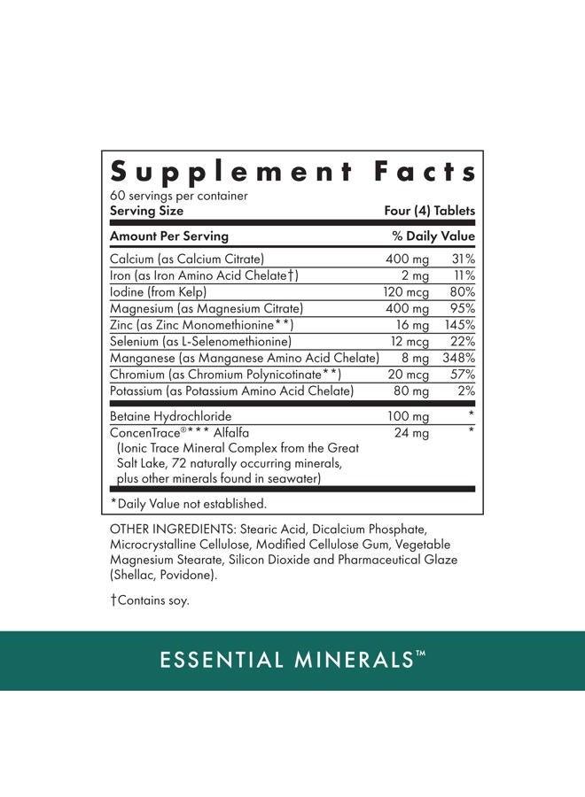 Michael's Naturopathic Programs Essential Minerals - 240 Vegan Tablets - Supports Nerve Communication & Proper Functioning of Muscles - Vegetarian, Kosher - 60 Servings - Image 2