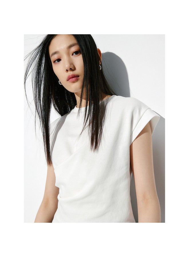 Waxbird Summer Commuting Knot Round Neck Short Sleeve T-shirt Women - Image 5