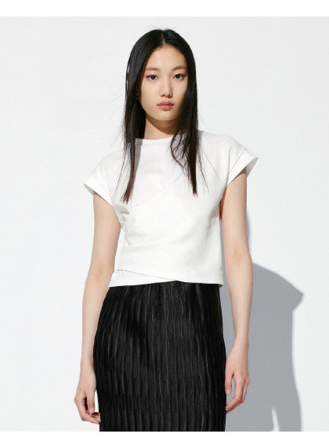 Waxbird Summer Commuting Knot Round Neck Short Sleeve T-shirt Women - Image 1