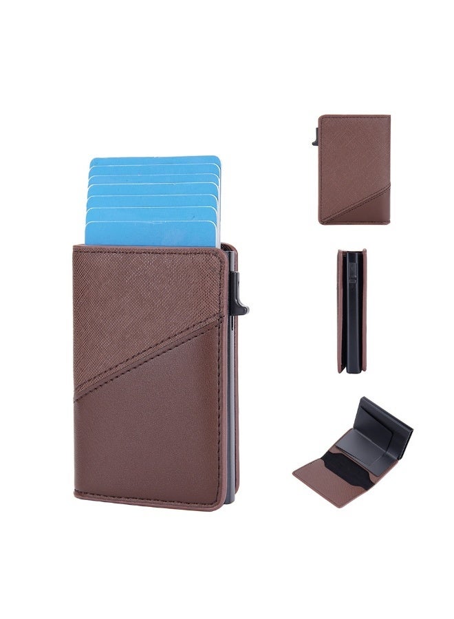 baellerry Men's Color Card Bag Side Push RFID Aluminum Box Card Holder Anti-magnetic Anti-theft Brush Bank Card Sleeve  - Image 1