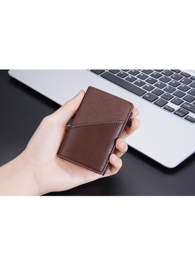 baellerry Men's Color Card Bag Side Push RFID Aluminum Box Card Holder Anti-magnetic Anti-theft Brush Bank Card Sleeve  - Image 4
