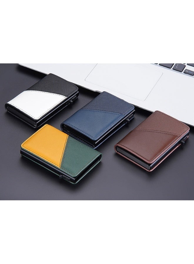 baellerry Men's Color Card Bag Side Push RFID Aluminum Box Card Holder Anti-magnetic Anti-theft Brush Bank Card Sleeve  - Image 5