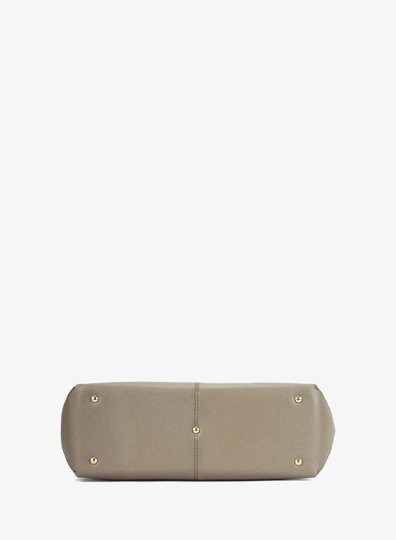 Da Milano  Medium Franzy Leather Tote - Smoke Grey for Women | Best Price UAE