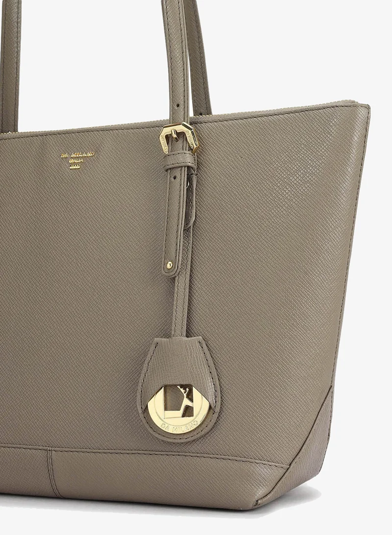 Da Milano  Medium Franzy Leather Tote - Smoke Grey for Women | Best Price UAE