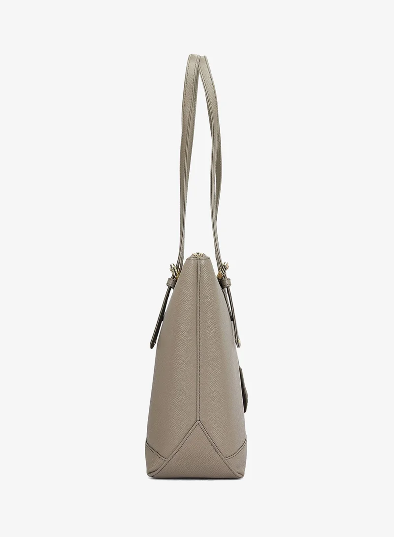 Da Milano  Medium Franzy Leather Tote - Smoke Grey for Women | Best Price UAE