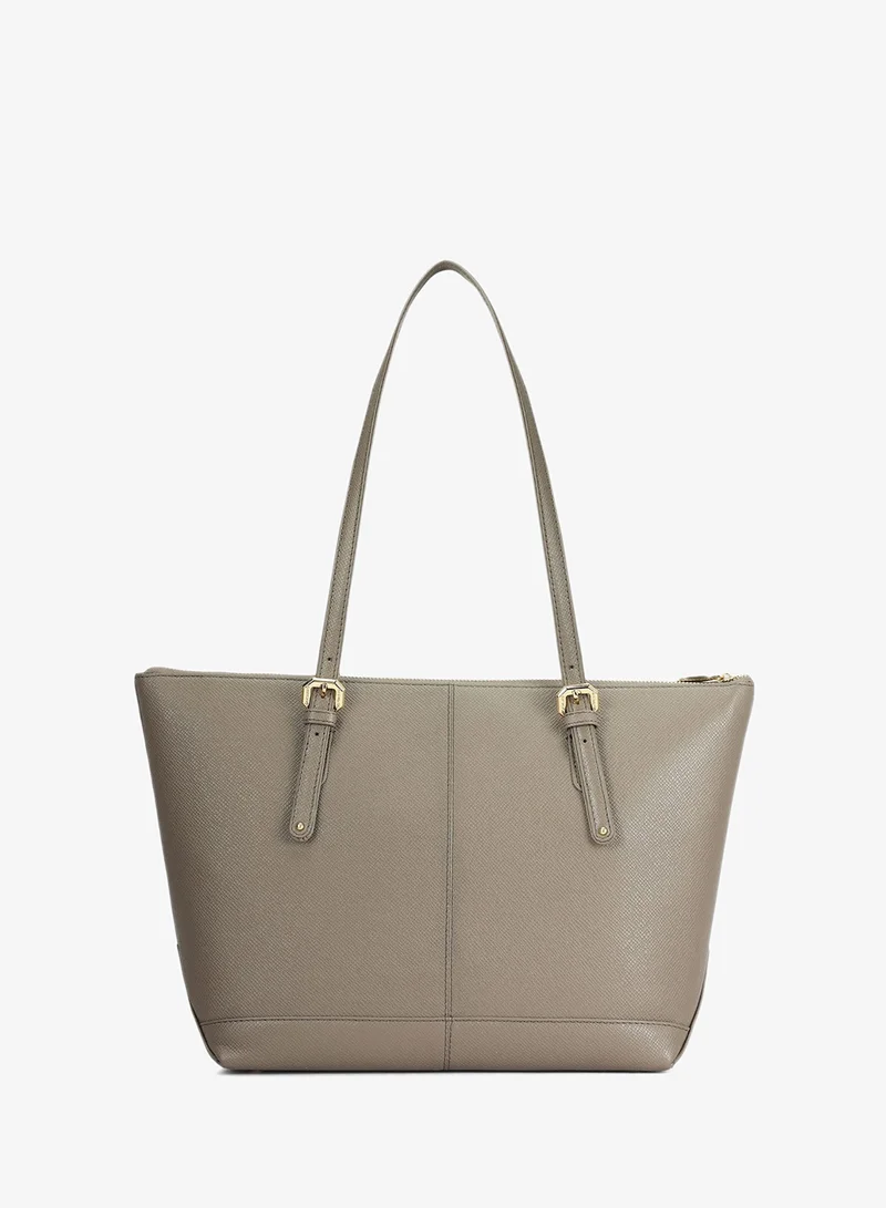 Da Milano  Medium Franzy Leather Tote - Smoke Grey for Women | Best Price UAE