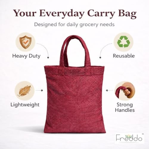 FREDDO- 9 x 10 inch Reusable Eco-Friendly HDPE Carry Bag | Durable Daily Use for Bread, Milk Pouch & Small Grocery Items | Washable | Alternative to Plastic Bags-Multi Color | Pack of 7 - Image 3