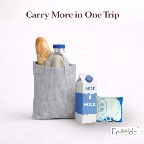 FREDDO- 9 x 10 inch Reusable Eco-Friendly HDPE Carry Bag | Durable Daily Use for Bread, Milk Pouch & Small Grocery Items | Washable | Alternative to Plastic Bags-Multi Color | Pack of 7 - Image 5