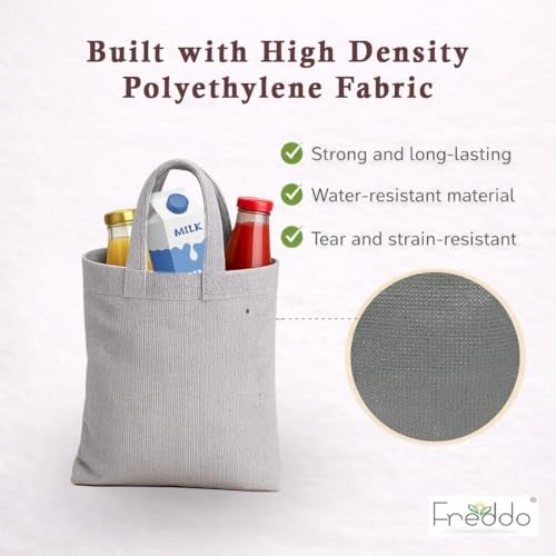 FREDDO- 9 x 10 inch Reusable Eco-Friendly HDPE Carry Bag | Durable Daily Use for Bread, Milk Pouch & Small Grocery Items | Washable | Alternative to Plastic Bags-Multi Color | Pack of 7 - Image 4