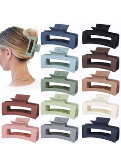 Hair Accessories  12 Pcs 35 Inch Square Rectangle Jaw Clips for Women and Girls Multicolor Thick and Thin Hair