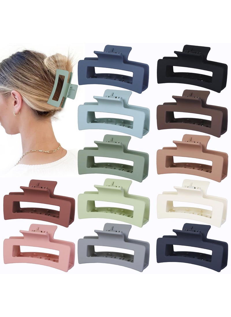 Sisiaipu - Hair Accessories  12 Pcs 35 Inch Square Rectangle Jaw Clips for Women and Girls Multicolor Thick and Thin Hair - Image 1