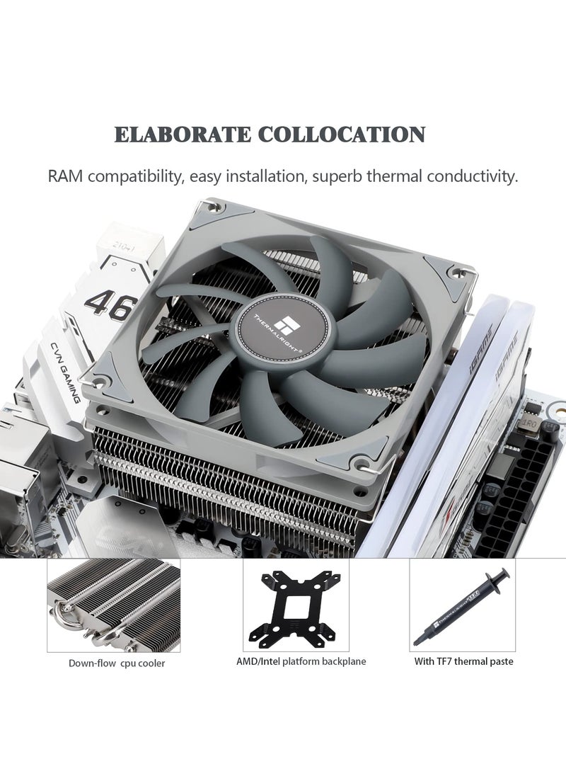 Thermalright Thermalright AXP-90 X53 Low Profile CPU Air Cooler with Quite 90mm TL-9015 PWM Fan, 4 Heat Pipes, 53mm Height, for AMD AM4/Intel LGA 1150/1151/1155/1156/1200 (AXP-90 X53)  - Image 4
