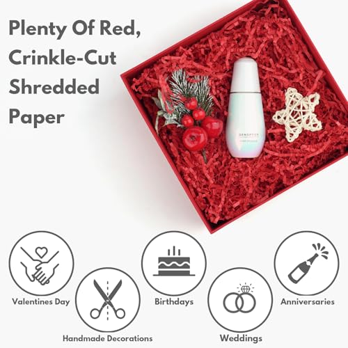 mxxkms 2.2 LB Red Crinkle Paper Filler - Shredded Paper for Gift Baskets, Birthdays, Weddings, Christmas, and Craft Projects - Plenty of Fill to Stuff Packaging - Image 3