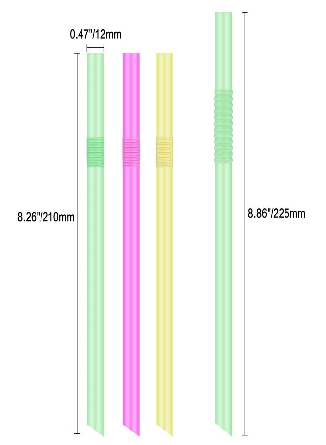 Rienar Jumbo Flexible Smoothie Plastic Straws, 100 Pcs Assorted Colors Large Bendable Disposable Milkshake Straws, Wide Bendy Boba Drinking Straws (0.47" Diameter and 8.26" long) - Image 2