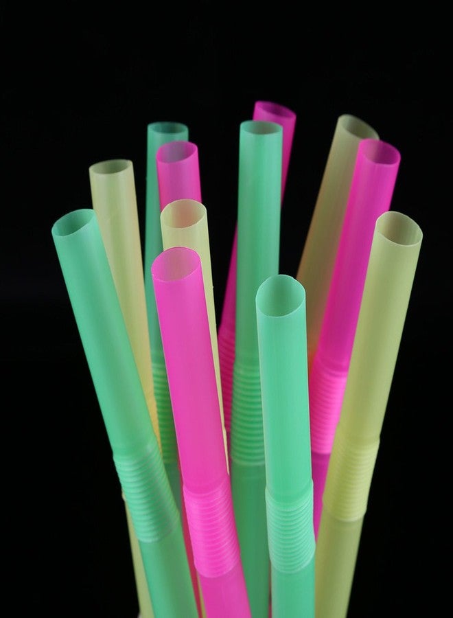 Rienar Jumbo Flexible Smoothie Plastic Straws, 100 Pcs Assorted Colors Large Bendable Disposable Milkshake Straws, Wide Bendy Boba Drinking Straws (0.47" Diameter and 8.26" long) - Image 3
