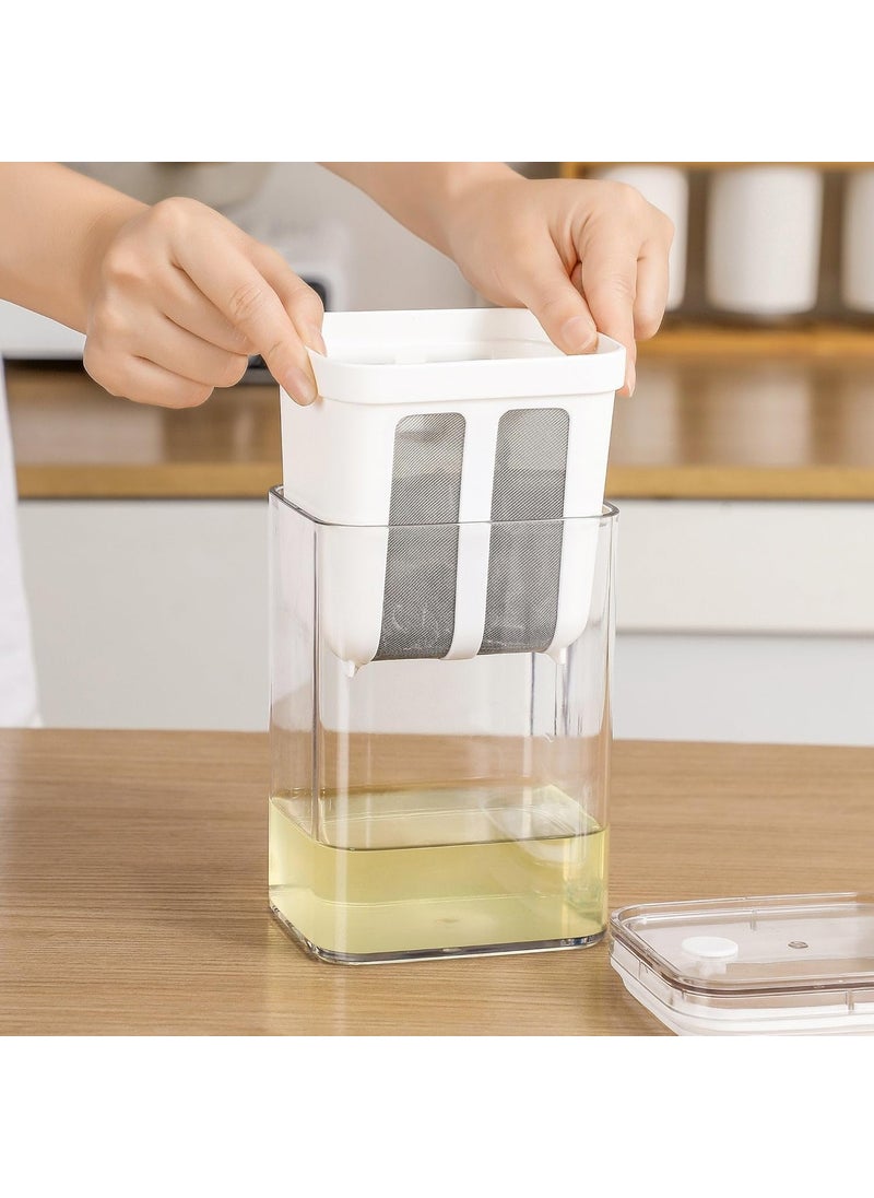 HIYON - HIYON Hung Curd Strainer Box Curd Maker and Greek Yogurt Maker 1100ml Fine Mesh Strainer with Lid Multifunctional Yoghurt Filter Curd Maker for Home Whey Separator - Image 1