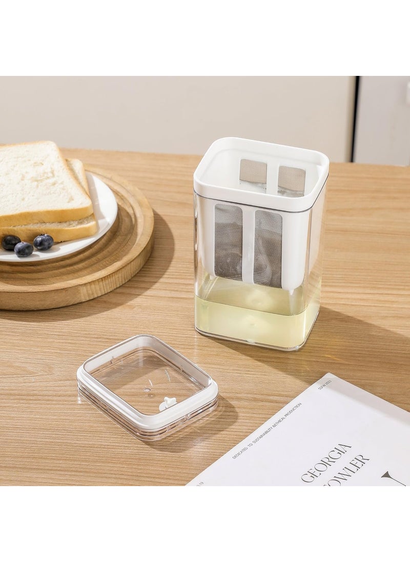 HIYON - HIYON Hung Curd Strainer Box Curd Maker and Greek Yogurt Maker 1100ml Fine Mesh Strainer with Lid Multifunctional Yoghurt Filter Curd Maker for Home Whey Separator - Image 1