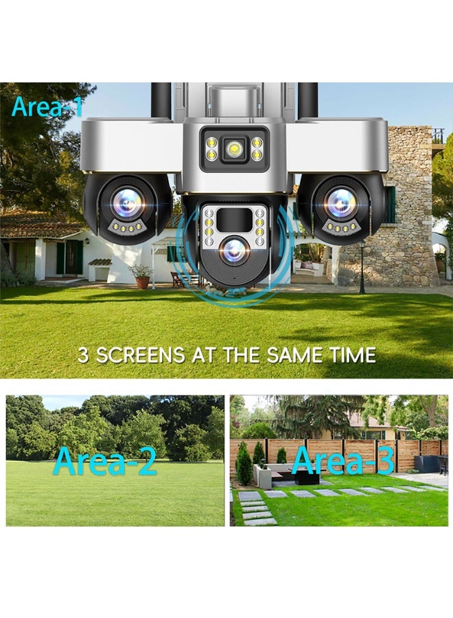 Triple Screens Smart WIFI Solar Powered Security Camera Camera,support Cloud Disk Card, Two-way Audio, Motion Detection, Multiple Night Vision Modes - Image 2