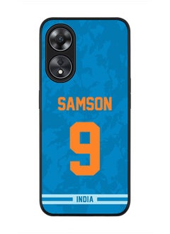 Cover for Oppo A78 5G / Oppo A58 5G Case , Rugged Black Slim fit Flexible Thin Protective Phone Cases - Player Name - Sanju Samson, Jersey Number- 9