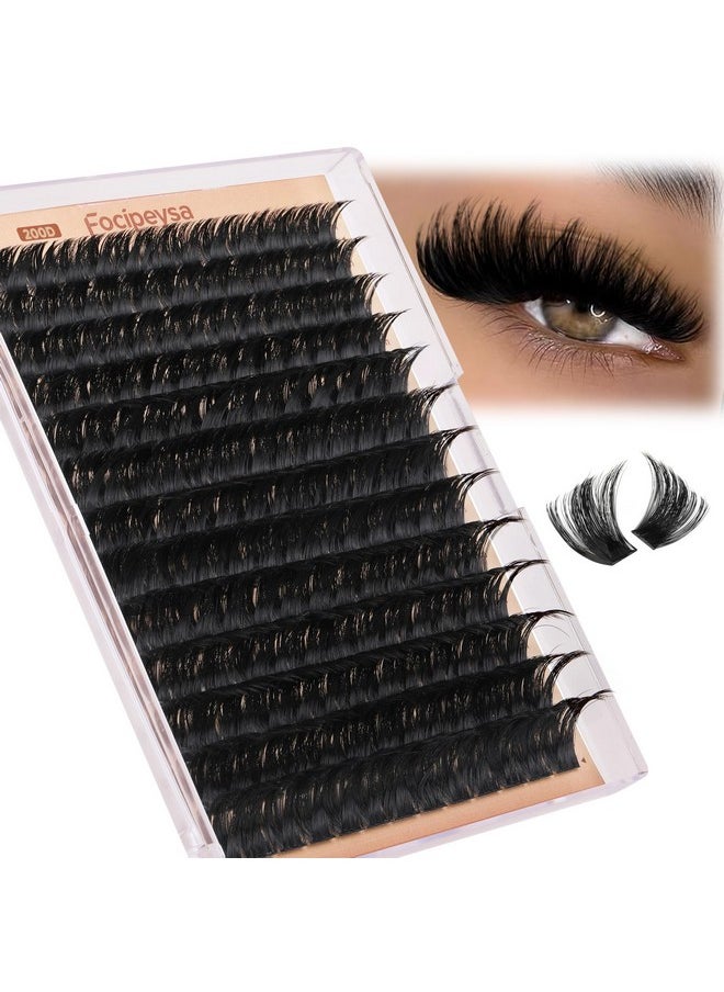 Focipeysa - Focipeysa Eyelash Extensions 200D Lash Clusters 14-20MM Lashes Extensions Thick Lash Clusters D Curl Individual Lashes Extensions Soft Reusable Cluster Lash Extension DIY Lash Cluster Extensions - Image 1