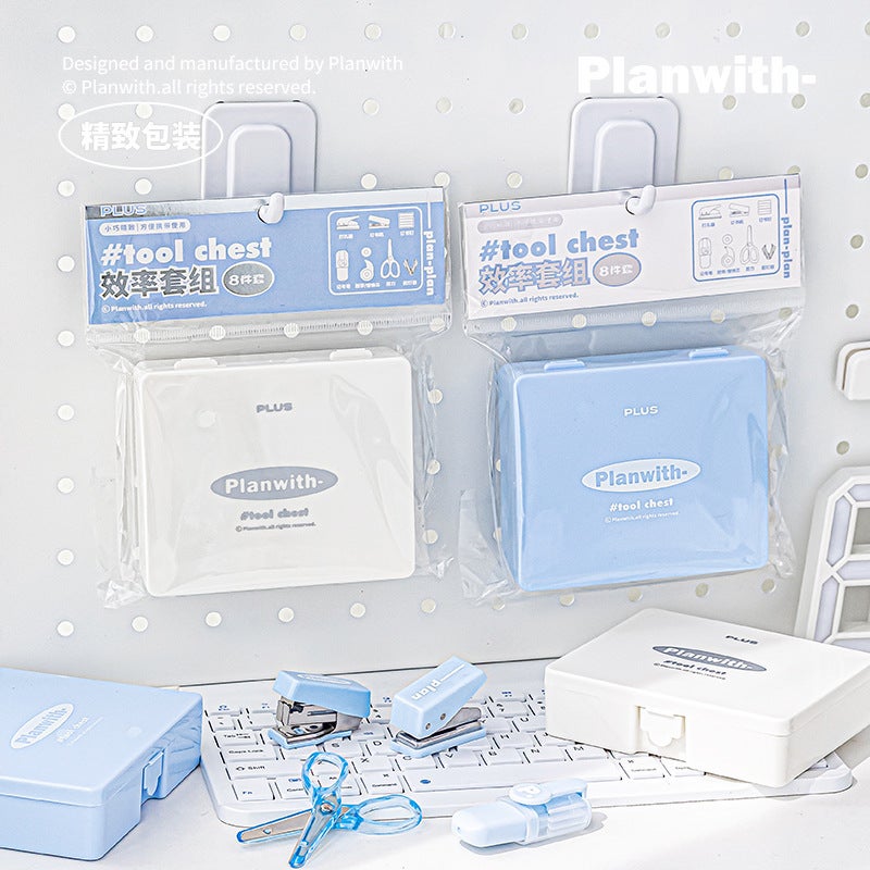 مجموعة أدوات Planwh المطورة، مجموعة أدوات مكتبية محمولة تتضمن ثقبًا ودباسة - Image 5